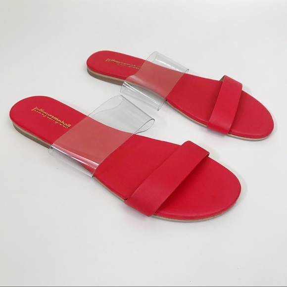 Jeffrey Campbell Shoes - Jeffrey Campbell Clear Strap Leather Slide Sandals